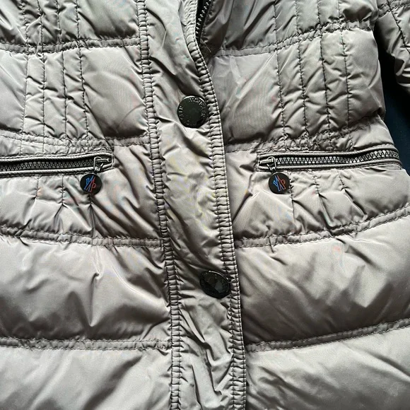 Moncler Metallic Silver Jacket with Black Knit Collar - Picture 8 of 11